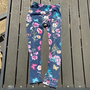 Blue Floral Leggings